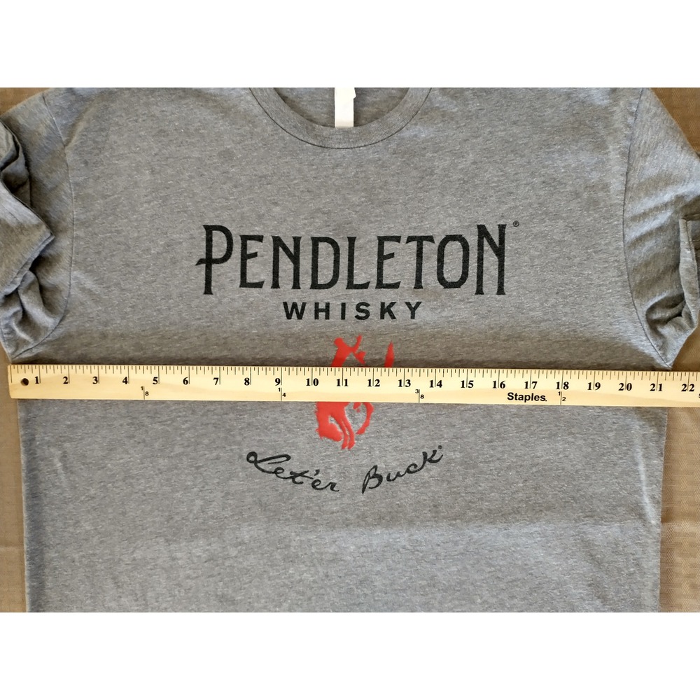 Vintage Americana Pendleton Whisky Let'er Buck Graphic T-Shirt Gray Short Sleeve - Picture 5 of 8